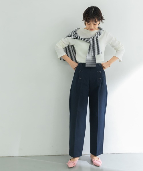 URBAN RESEARCH(アーバンリサーチ)の「袖スリットボートネックカットソー(Tシャツ/カットソー・レディース・イエロー/モカ/オフホワイト/ライトグレー・FREE)」の6枚目の写真