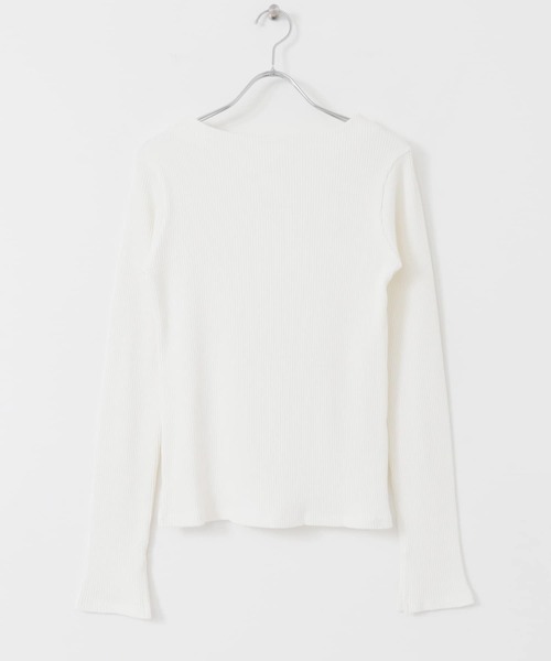 URBAN RESEARCH(アーバンリサーチ)の「袖スリットボートネックカットソー(Tシャツ/カットソー・レディース・イエロー/モカ/オフホワイト/ライトグレー・FREE)」の13枚目の写真