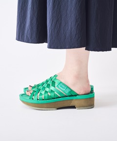 【美品】Jocomomola ホコモモラ2WAYポンポンストラップサンダル 美品】Jocomomola ホコモモラ2WAYポンポンストラップサンダル