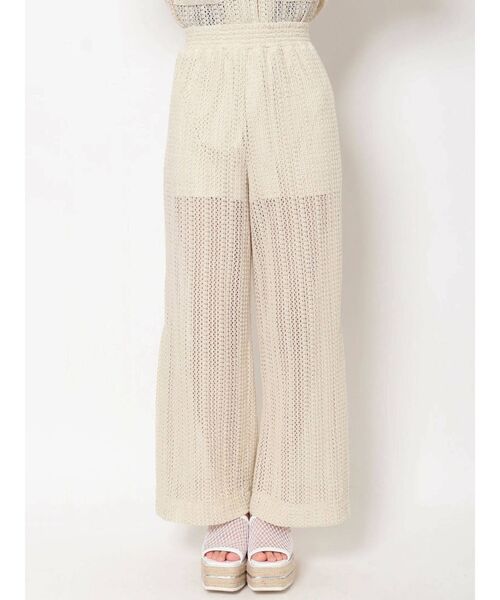 MURUA（ムルーア）の「メッシュスリットパンツ【セットアップ着用可】（スウェットパンツ・レディース・ブラック/グリーン/アイボリー・FREE）」の8枚目の写真