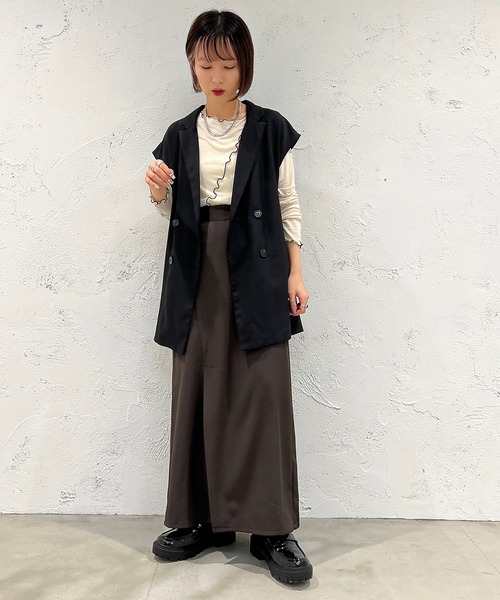 apres jour mignon(アプレジュールミニョン)の「スリット入りナロースカート【ZOZOTOWN限定アイテム】(スカート・レディース・ブラック/ダークブラウン/イエロー系その他・SMALL/MEDIUM/X-LARGE)」の5枚目の写真