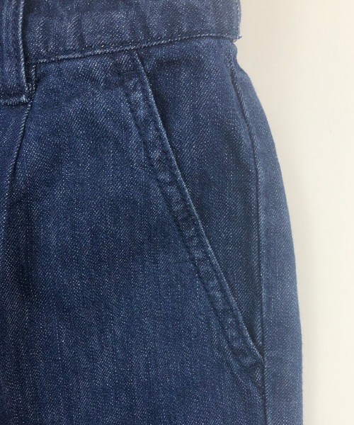 SHORE (ショア)の「SHORE 70cm丈クロップドワイドパンツ(デニムパンツ・レディース・ワンウォッシュ/インディゴブルー・MEDIUM/SMALL/LARGE)」の7枚目の写真