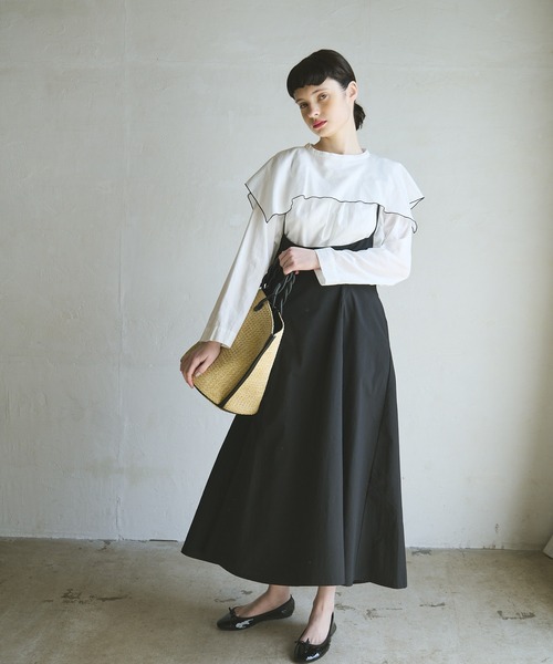 PUAL CE CIN(ピュアルセシン)の「コットンレーヨンキャミワンピース(ワンピース・レディース・ブラック/ベージュ/ナチュラル・FREE)」の2枚目の写真