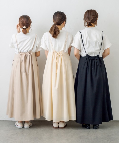 PUAL CE CIN(ピュアルセシン)の「コットンレーヨンキャミワンピース(ワンピース・レディース・ブラック/ベージュ/ナチュラル・FREE)」の5枚目の写真