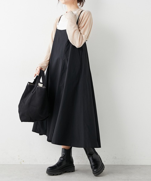 PUAL CE CIN(ピュアルセシン)の「コットンレーヨンキャミワンピース(ワンピース・レディース・ブラック/ベージュ/ナチュラル・FREE)」の17枚目の写真