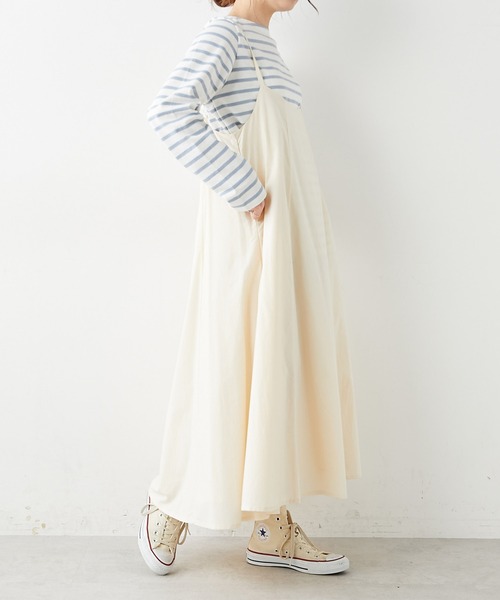 PUAL CE CIN(ピュアルセシン)の「コットンレーヨンキャミワンピース(ワンピース・レディース・ブラック/ベージュ/ナチュラル・FREE)」の7枚目の写真