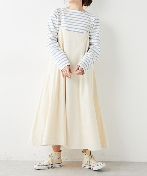 PUAL CE CIN(ピュアルセシン)の「コットンレーヨンキャミワンピース(ワンピース・レディース・ブラック/ベージュ/ナチュラル・FREE)」の6枚目の写真