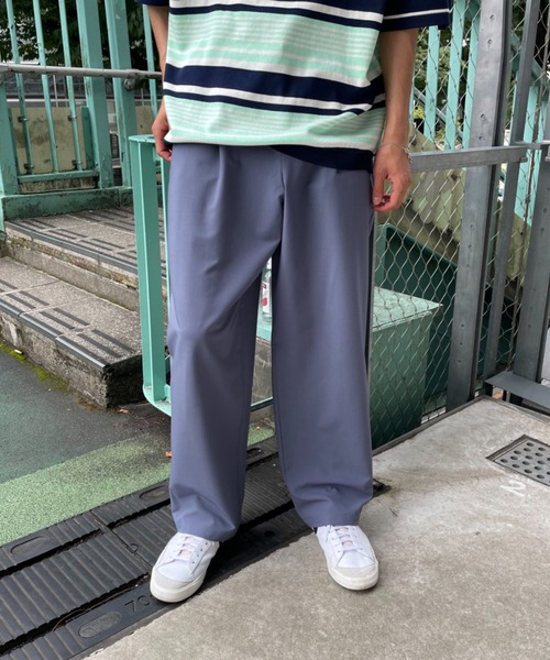 CIAOPANIC（チャオパニック）の「ワンタックイージーパンツ / one tuck easy pants（スラックス・メンズ・ブラック/ブルー/グリーン・MEDIUM/LARGE）」の4枚目の写真