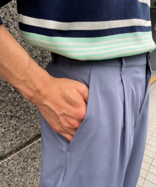 CIAOPANIC（チャオパニック）の「ワンタックイージーパンツ / one tuck easy pants（スラックス・メンズ・ブラック/ブルー/グリーン・MEDIUM/LARGE）」の15枚目の写真