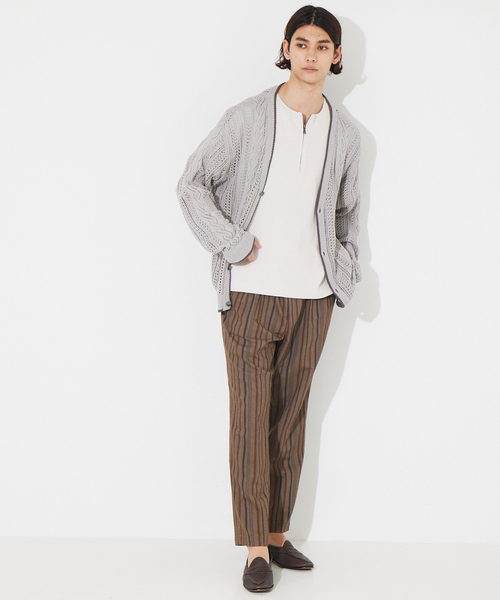 ABAHOUSE（アバハウス）の「ハイツイストコットン スカシアミ オーバーサイズ カーディガン（カーディガン/ボレロ・メンズ・ブラック/グレー/グレイッシュブルー・46/48）」の6枚目の写真