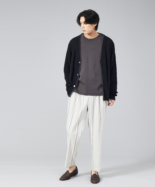 ABAHOUSE（アバハウス）の「ハイツイストコットン スカシアミ オーバーサイズ カーディガン（カーディガン/ボレロ・メンズ・ブラック/グレー/グレイッシュブルー・46/48）」の18枚目の写真