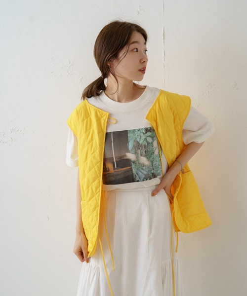 Kastane(カスタネ)の「【Yuri Hanamoriコラボ】フォトTEE(Tシャツ/カットソー・レディース・イエロー/オフホワイト・FREE)」の8枚目の写真