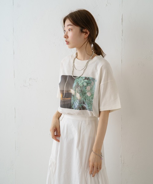 Kastane(カスタネ)の「【Yuri Hanamoriコラボ】フォトTEE(Tシャツ/カットソー・レディース・イエロー/オフホワイト・FREE)」の10枚目の写真