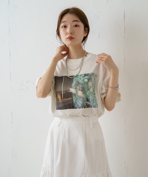 Kastane(カスタネ)の「【Yuri Hanamoriコラボ】フォトTEE(Tシャツ/カットソー・レディース・イエロー/オフホワイト・FREE)」の9枚目の写真