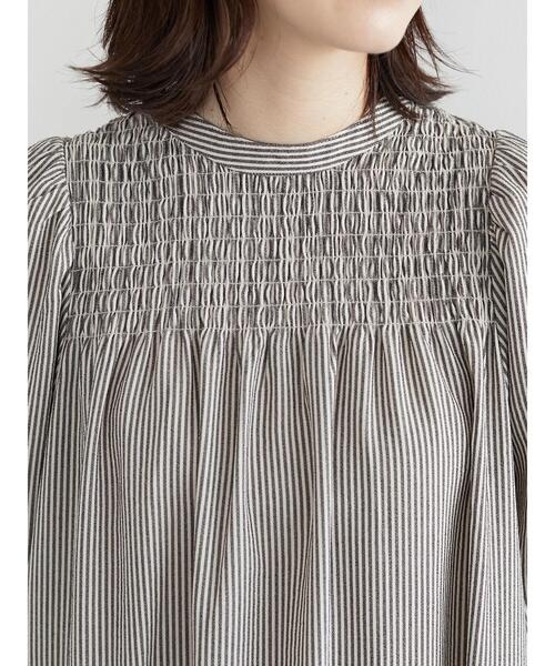 Sugar spoon（シュガースプーン）の「・SUGAR SPOON ストライプシャーリングワンピ（ワンピース・レディース・ベージュ/グリーン・FREE）」の9枚目の写真