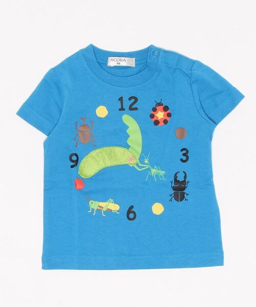 ACOBA(ACOBA)の「虫時計Tシャツ(Tシャツ/カットソー・キッズ・ブルー/ホワイト・100/90/110/80/130/95/120)」の2枚目の写真
