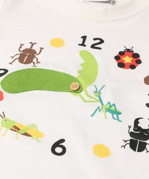ACOBA(ACOBA)の「虫時計Tシャツ(Tシャツ/カットソー・キッズ・ブルー/ホワイト・100/90/110/80/130/95/120)」の6枚目の写真