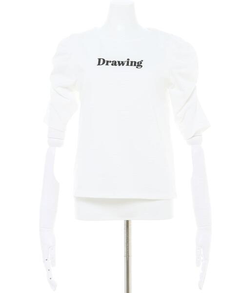 INGNI（イング）の「パワショルロゴTシャツ（Tシャツ/カットソー・レディース・グレー系その他/ホワイト×ブルー/ホワイト×ブラック/ホワイト×ピンク・M）」の5枚目の写真