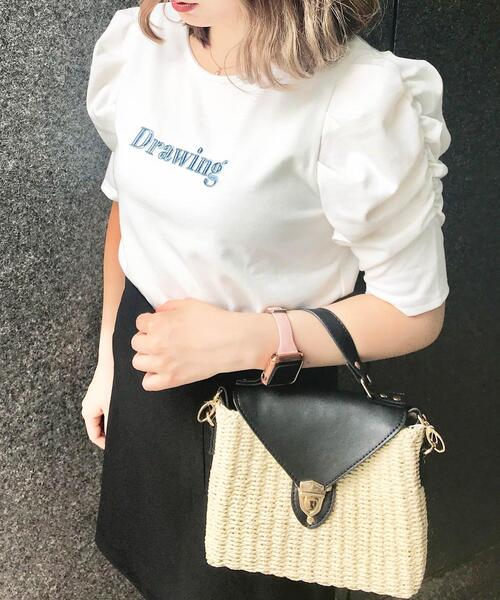 INGNI（イング）の「パワショルロゴTシャツ（Tシャツ/カットソー・レディース・グレー系その他/ホワイト×ブルー/ホワイト×ブラック/ホワイト×ピンク・M）」の11枚目の写真