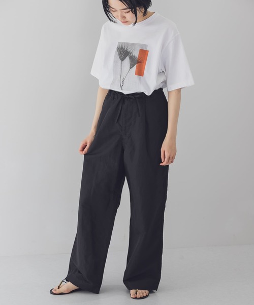 URBAN RESEARCH DOORS（アーバンリサーチドアーズ）の「UNIFY　コットンリネンパジャマパンツ（その他パンツ・レディース・ブラック・ONE）」の4枚目の写真