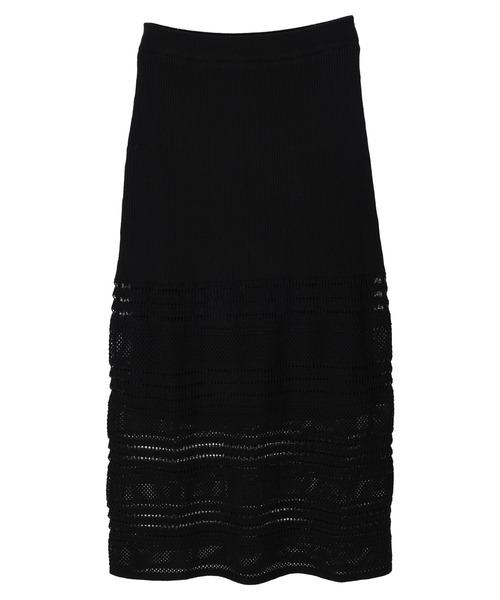AMERICAN HOLIC(アメリカンホリック)の「透かし編みニットスカート(スカート・レディース・ブラック/アイボリー・S/M/L)」の3枚目の写真