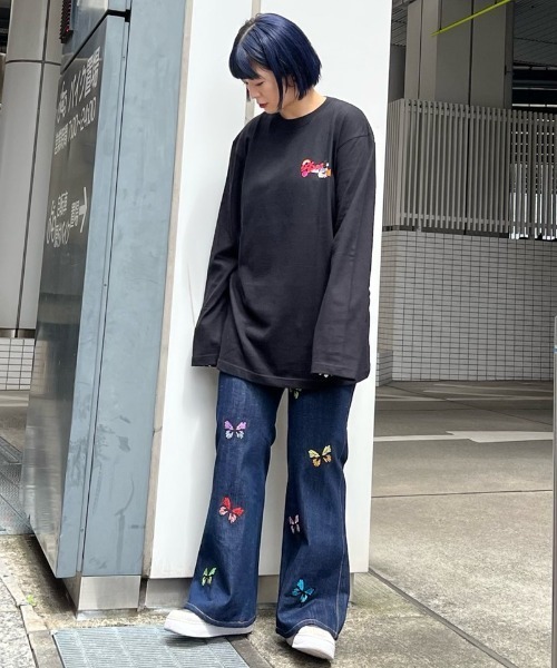 Candy Stripper(キャンディストリッパー)の「TINY BUTTERFLY DENIM パンツ(デニムパンツ・レディース・インディゴブルー/ライトインディゴブルー・2)」の7枚目の写真