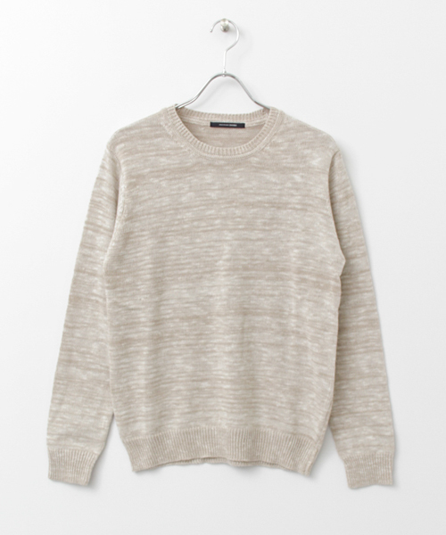 URBAN RESEARCH DOORS MENS（アーバンリサーチ ドアーズ メンズ）の「DOORS 綿麻スラブC/Nニット（ニット/セーター・メンズ・ネイビー/ベージュ・40/38）」の7枚目の写真