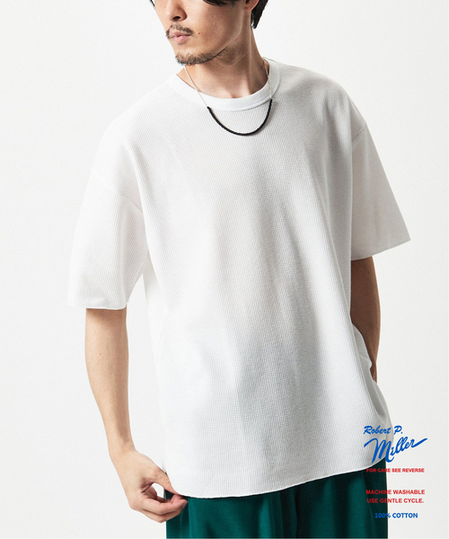 MILLER(ミラー)の「【MILLER / ミラー】別注 ワッフル リラックス Tシャツ(Tシャツ/カットソー・メンズ・ホワイト/ブラック/アイボリー/ブルー系その他・SMALL/MEDIUM/LARGE)」の2枚目の写真