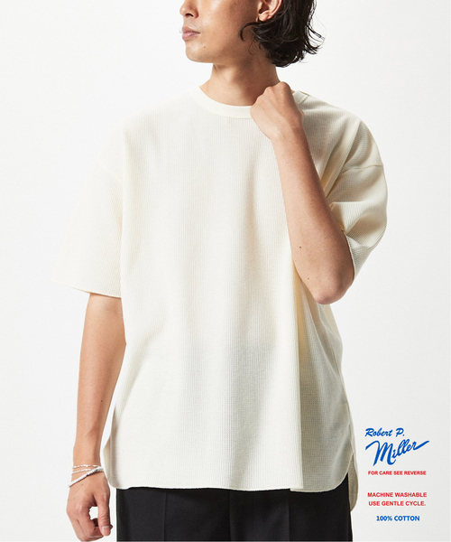 MILLER(ミラー)の「【MILLER / ミラー】別注 ワッフル リラックス Tシャツ(Tシャツ/カットソー・メンズ・ホワイト/ブラック/アイボリー/ブルー系その他・SMALL/MEDIUM/LARGE)」の3枚目の写真