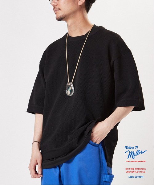 MILLER(ミラー)の「【MILLER / ミラー】別注 ワッフル リラックス Tシャツ(Tシャツ/カットソー・メンズ・ホワイト/ブラック/アイボリー/ブルー系その他・SMALL/MEDIUM/LARGE)」の4枚目の写真
