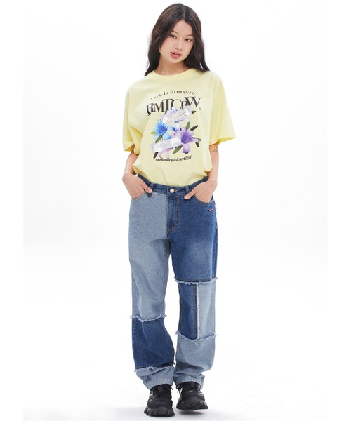 ROMANTIC CROWN(ロマンティッククラウン)の「【ROMANTIC CROWN】PASTEL LILY TEE / ロマンティッククラウン パステル リリー フラワー グラフィック Tシャツ(Tシャツ/カットソー・メンズ・ネイビー/ライトグレー/ライトイエロー・SMALL/X-LARGE/LARGE/MEDIUM)」の10枚目の写真