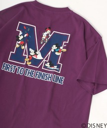 Disney/ディズニー ミッキーマウス ビッグシルエット カレッジロゴ Tシャツ