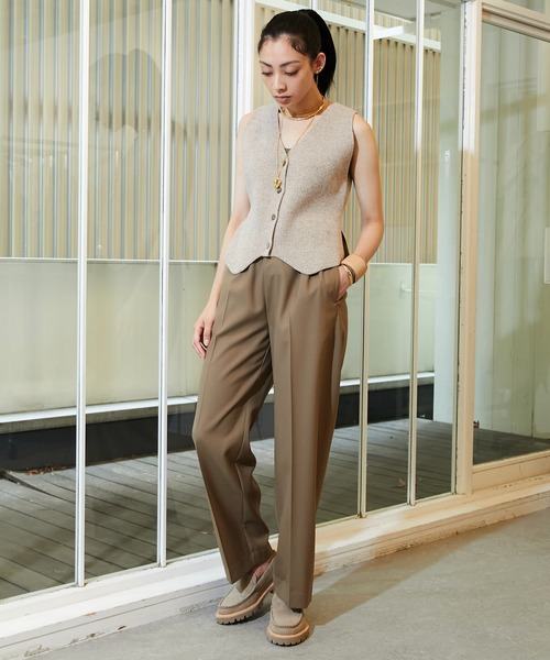 Whim Gazette（ウィムガゼット）の「【GEMINI】ニットベスト（ベスト・レディース・ライトグレー/ベージュ・FREE）」の7枚目の写真