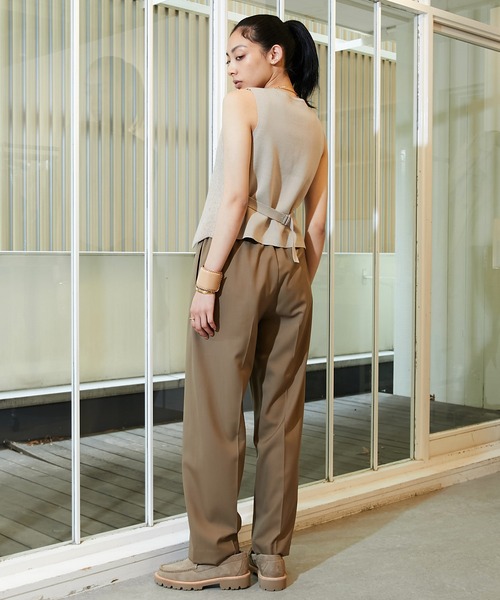 Whim Gazette（ウィムガゼット）の「【GEMINI】ニットベスト（ベスト・レディース・ライトグレー/ベージュ・FREE）」の3枚目の写真