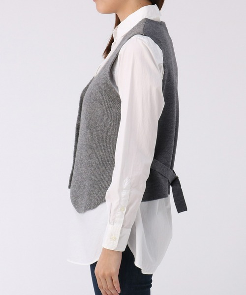 Whim Gazette（ウィムガゼット）の「【GEMINI】ニットベスト（ベスト・レディース・ライトグレー/ベージュ・FREE）」の5枚目の写真