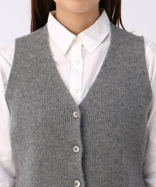 Whim Gazette（ウィムガゼット）の「【GEMINI】ニットベスト（ベスト・レディース・ライトグレー/ベージュ・FREE）」の13枚目の写真