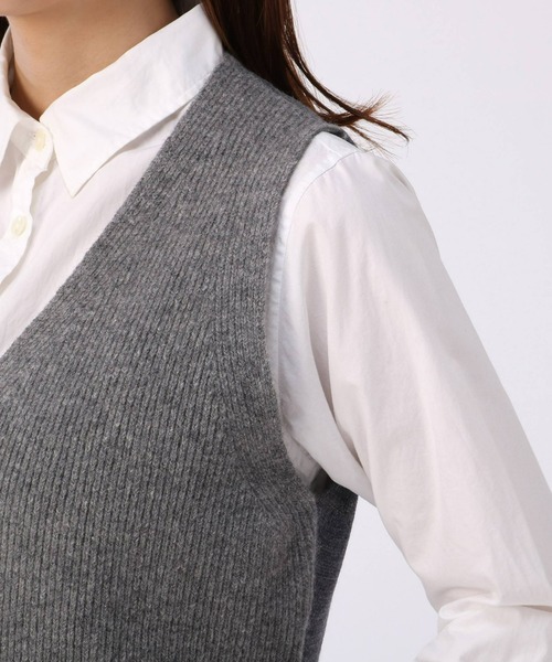 Whim Gazette（ウィムガゼット）の「【GEMINI】ニットベスト（ベスト・レディース・ライトグレー/ベージュ・FREE）」の10枚目の写真