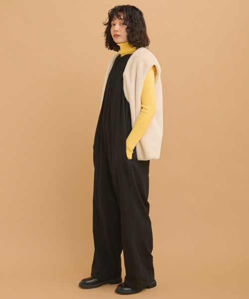 MERLOT（メルロー）の「ノースリギャザーロンパース（つなぎ/オールインワン・レディース・ブラック/グリーン/ナチュラル・SMALL/FREE）」の20枚目の写真