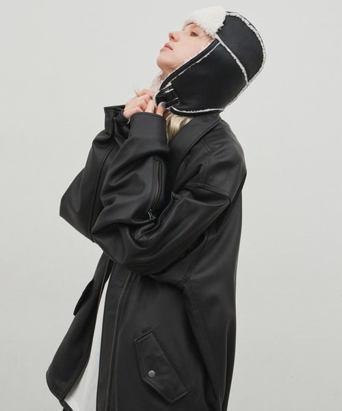 AIVER（アイバー）の「AIVER　ラムレザーフライトジャケット（ライダースジャケット・メンズ・ダークブラック/ブラック・SMALL/MEDIUM/LARGE）」の4枚目の写真