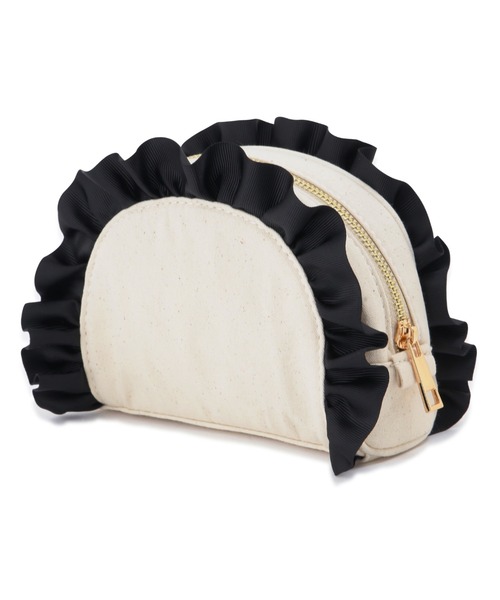 JILL by JILL STUART（ジルバイジルスチュアート）の「◇フリルラウンドポーチ（ポーチ・レディース・ブラック/ピンク・FREE）」の6枚目の写真