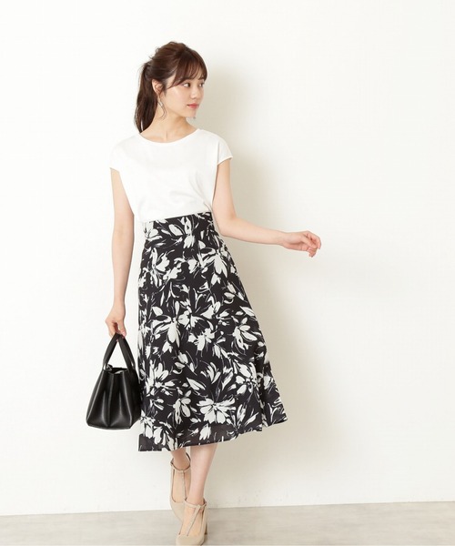 PROPORTION BODY DRESSING(プロポーションボディドレッシング)の「サマーフラワーフレアスカート / 1212220708(スカート・レディース・ホワイト系その他/ブラック/グリーン・SMALL/MEDIUM)」の6枚目の写真