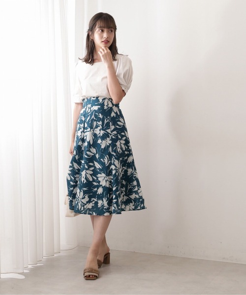 PROPORTION BODY DRESSING(プロポーションボディドレッシング)の「サマーフラワーフレアスカート / 1212220708(スカート・レディース・ホワイト系その他/ブラック/グリーン・SMALL/MEDIUM)」の15枚目の写真