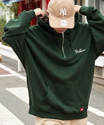 Dickies（ディッキーズ）の「Dickies/ディッキーズ ロゴ刺繍 裏毛オーバーサイズハーフジップパーカー（パーカー）」