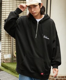 Dickies/ディッキーズ ロゴ刺繍 裏毛オーバーサイズハーフジップパーカー