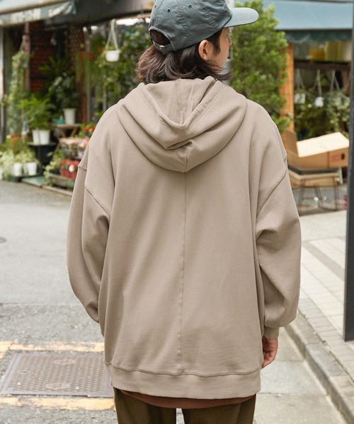 Dickies/ディッキーズ ロゴ刺繍 裏毛オーバーサイズハーフジップ