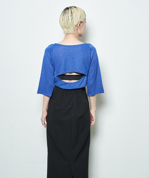 Solace（ソレイス）の「ショルダーカットオープンニットトップス（ニット/セーター・レディース・ブラック/ブルー/ナチュラル・FREE）」の10枚目の写真