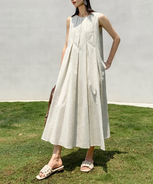 Elcy ノースリーブ無地ロングプリーツワンピース ワンピース ワンピース ドレス ノースリーブ無地ロングプリーツワンピース Eydr を購入できます Message Elcy Elcy エルシー のファッション 数量限定在庫あります