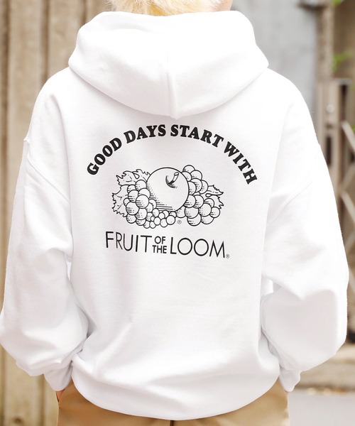 FRUIT OF THE LOOM（フルーツオブザルーム）の「FRUIT OF THE LOOM/フルーツオブザルーム FTL×ROOP TOKYO 別注 グラフィックパーカー フーディ（パーカー・レディース・ブラック×ホワイト/グレー/ホワイト×ブラック・L/XL/S/M）」の2枚目の写真