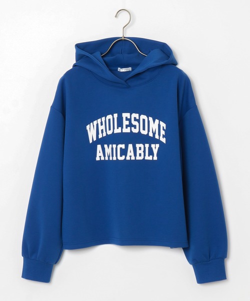 Honeys（ハニーズ）の「ゆるロゴパーカー（パーカー・レディース・杢グレー/スミクロ/イエロー×グリーン/アイボリー/ブルー・S/L/M）」の8枚目の写真