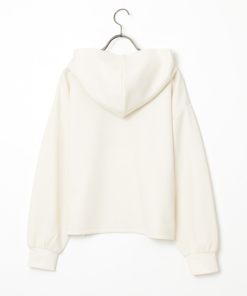 Honeys（ハニーズ）の「ゆるロゴパーカー（パーカー・レディース・杢グレー/スミクロ/イエロー×グリーン/アイボリー/ブルー・S/L/M）」の21枚目の写真